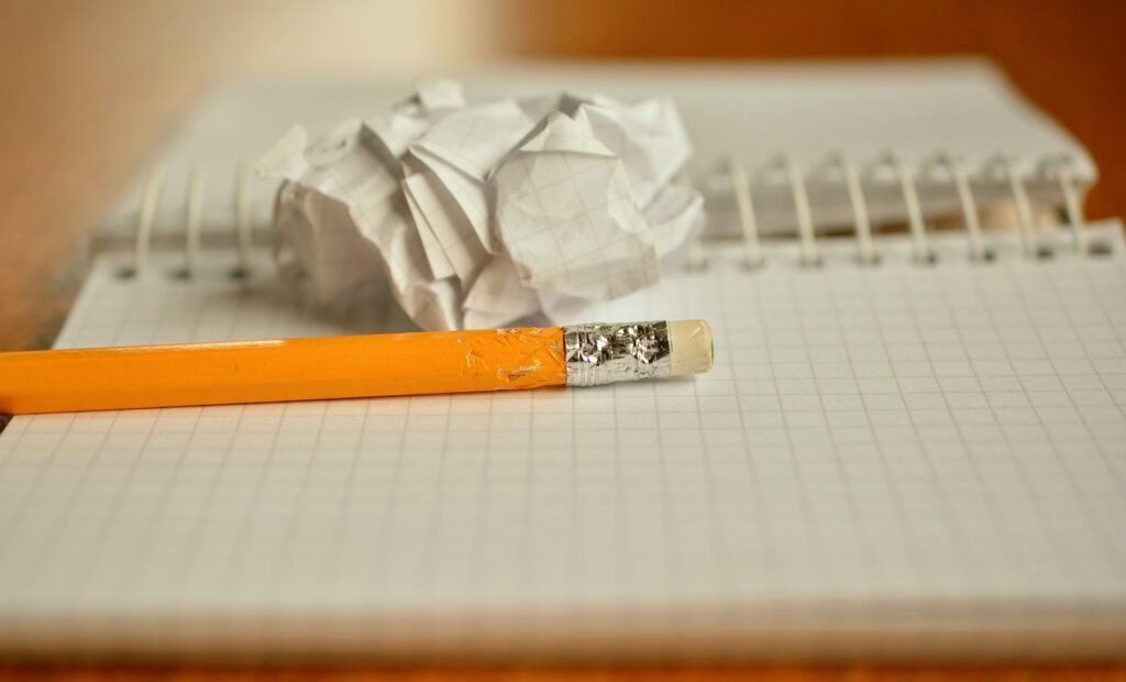 how to self publish, pencil, notebook, crumpled-1891732.jpg
